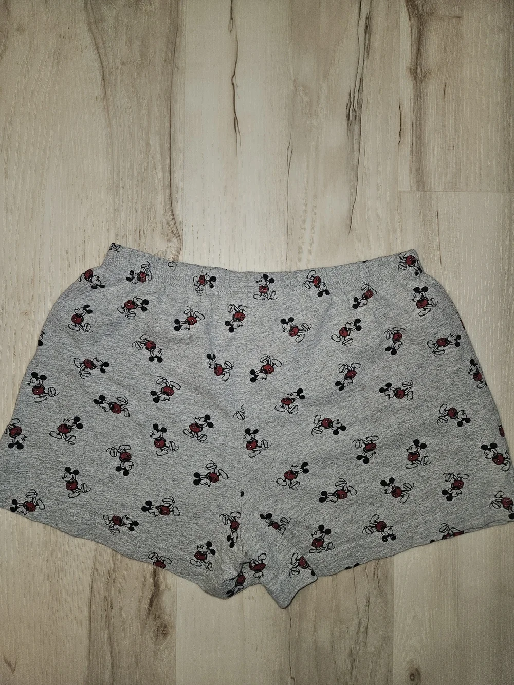 Disney Mickey Mouse Gray Lounge Pajama Shorts Womens M 7-9 Soft Knit Sleepwear